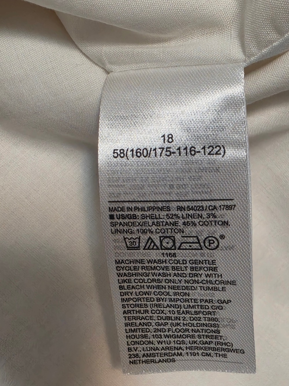 Banana Republic Off White Sleeveless Button-Front Linen Blend Dress with Belt - Picture 9 of 13